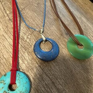 Source Unknown Blue and Green Stone Necklaces
